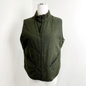 Vintage - Gap - Green Wool Zip Up Vest - Pockets - Women’s M/L